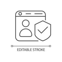 Securing accounts linear icon vector