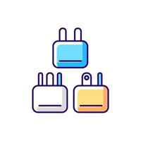 Travel adapter RGB color icon vector