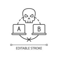 Sniffing attack linear icon vector