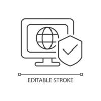 Network security linear icon vector