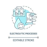 icono de concepto de procesos electrolíticos vector