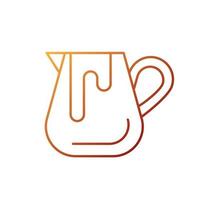 Milk jug gradient linear vector icon