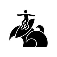 Floater surfing technique black glyph icon vector