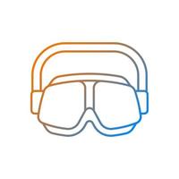 gafas de natación icono de vector lineal degradado