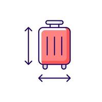 Baggage size RGB color icon vector