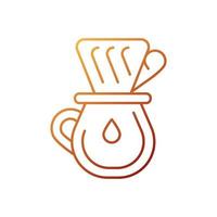 Drip coffee gradient linear vector icon