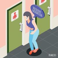 Frequent Urination Isometric Background Vector Illustration