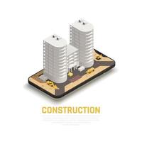 Construction Isometric Composition Vector Illustration