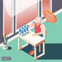 Strong Thirst Isometric Background Vector Illustration