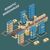 Warehouse Isometric Composition Vector Illustration