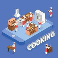 Cooking Isometric Composition Vector Illustration