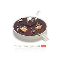 Time Management Isometric Round Concept Vector Illustration