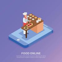Cooking Isometric Background Vector Illustration