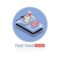 Fast Food Round Design Concept Vector Illustration