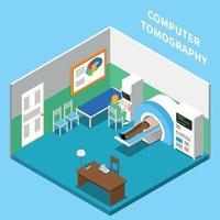 Computer Tomography Isometric Interior Vector Illustration