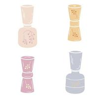 Doodle collection of self care cosmetic bottles and vials vector