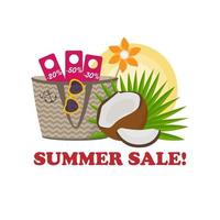 Summer Sale Vector Illustration in Tropical Style