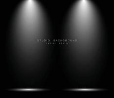 Empty black gradient studio room background. backdrop light interior vector