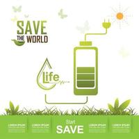 Save the world design vector