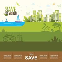 Save the world design vector