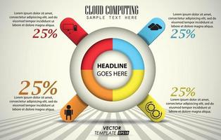Info graphic cloud computing vector