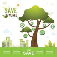 Save the world design vector