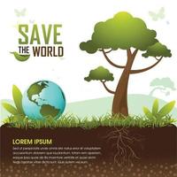 Save the world design vector