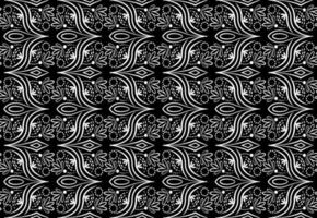 abstract seamless pattern, black floral vector pattern