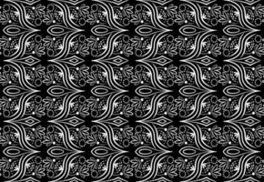 abstract seamless pattern, black floral vector pattern