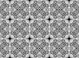 Floral black textile pattern. Seamless black and white vector