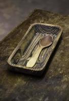 Old wooden spoon photo