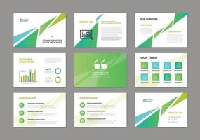 presentación de negocios diseño de guía de folleto o control deslizante de ventas de pitch deck vector