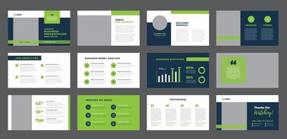 presentación de negocios diseño de guía de folleto o control deslizante de ventas de pitch deck vector