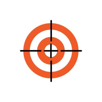 Line Icon with Flat Graphics Element of  Target Vector Illustration