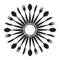 fondo con tenedores, cucharas y cuchillos. ilustración vectorial vector