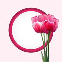 Floral background with Tulips Vector Illustration