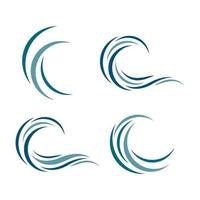 Water wave logo images vector