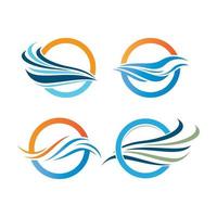 Water wave logo images vector