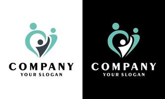 Creative Family Love and Care Family Logo Design Template vector