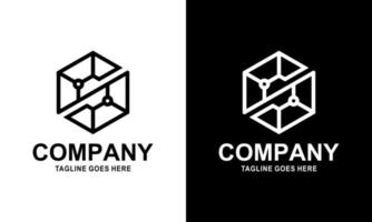 Modern creative letter S logotype. Abstract hexagon logo. Creative dynamic round logotype. Connection symbol. vector