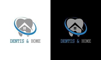 Gráfico vectorial de ilustración del logotipo de concepto de hogar dental inspirador vector