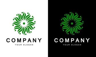 flower and leaf concept logo design abstract vector