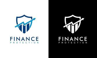 Concepto de protección de logotipo contable y financiero diseño gráfico vectorial vector