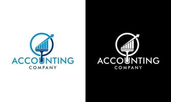 Concepto de logotipo de contabilidad y finanzas diseño gráfico vectorial de pincel vector