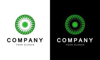 flower and leaf concept logo design vector