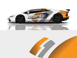 sport car decal wrap design vector