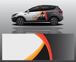 vector de diseño de envoltura de calcomanía de coche deportivo