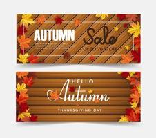 autumn maple leaf background banner vector