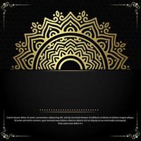 Luxury gold mandala ornate background for wedding invitation vector