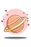 Cute and beautiful planet cartoon illustration vector